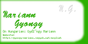 mariann gyongy business card